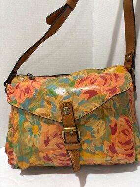 Patricia Nash Avellino Crossbody bag in a colorful floral leather design